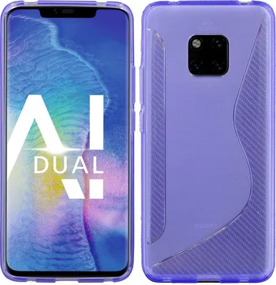 Obrázok produktu pre Huawei Mate 20 PRO // S-Line TPU Protective Silicone Sleeve Silicone Shell Case Cover Príslušenstvo Bumper v čiernej @ Purple