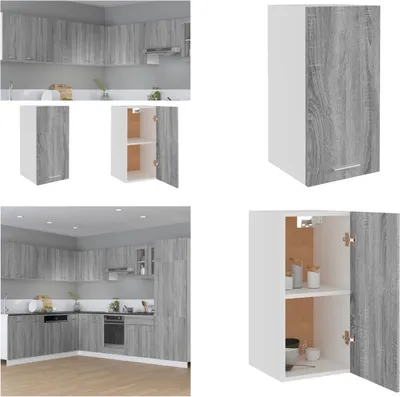 Produktbild von vidaXL Hängeschrank Grau Sonoma 29,5x31x60 cm Holzwerkstoff - Hängeschrank - Hängeschränke - Küchenschrank - Wandschrank