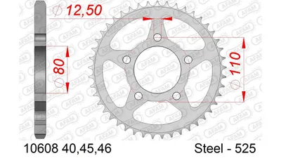 Produktbild von AFAM Kettenrad 10608-40 Hinten für TRIUMPH MOTORCYCLES SPEEDMASTER Stahl