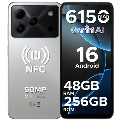 Produktbild von DOOGEE Note56 Plus Smartphone Handy, Android 16, 6,56" 90Hz, 6150mAh Akku, 48GB+256GB, 4G, 50MP, NFC, Fingerabdruck, Gesichtserkennung, ohne Vertrag