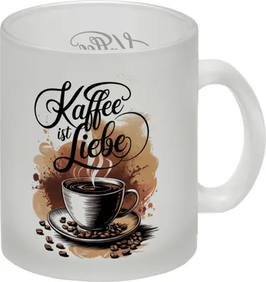 Produktbild von Kaffee ist Liebe Glas Tasse für Kaffeeliebhaber
