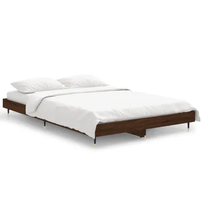 Produktbild von vidaXL Bettgestell ohne Matratze Braun Eiche 120x190 cm Holzwerkstoff