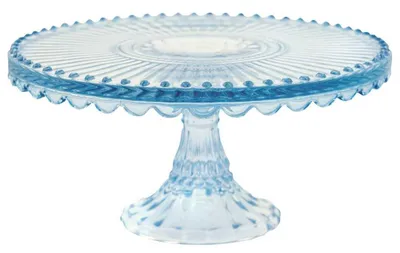 Produktbild von Greengate Glas Tortenplatte ALICE PALE BLUE Blau 20 cm Servierplatte Everyday