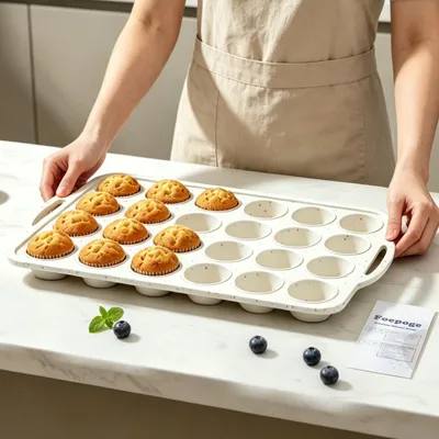 Zdjęcie produktu dla Mini foremki do muffinek: silikonowe foremki do cupcakes, zestaw 24 sztuk