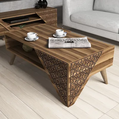 Obrázek produktu pro Skye Decor, Beril - Ořech, Couchtisch, Nussbaum, 100 % MELAMINBESCHICHICHTETETETETETE SPANPLATTEN, 105 x 40 x 58 cm