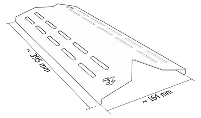 Produktbild von Gasgrill Brennerabdeckung passend für Landmann Triton 2.0 2.1 3.0 3.1 2015-, Farbe:3 Leisten Gebürstet Flame