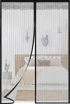 Immagine prodotto di Tenda magnetica Bettizia 100 x 220 cm per porte e balconi in legno, ferro e alluminio. Facile da installare in nero