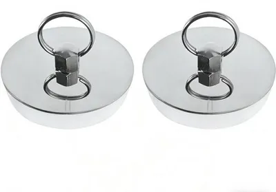 Produktbild von Badkuip-Abflussstoppert mit Hängehalter - Für Badewanne, Küche, Badezimmer - Edelstahl