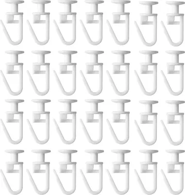 Produktbild von 100 Gardinenhaken für Schienen, Vorhang Haken, Gardinenröllchen für Schienen, Gardienenrollhacken Gardinen Haken, Gardinengleiter für Schienen, Gleiter für Gardinenschienen, Vorhanghaken für Schienen