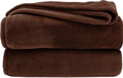 heimtexland ® Kuscheldecke SUPER SOFT Flanell Wohndecke XL Sofadecke Überwurf Uni Typ380 Braun 200 x 150 cm