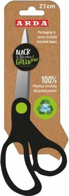 Immagine prodotto di ARDA FB21RE forbici da cancelleria Forbici per attività manuali, Forbici da ufficio Taglio a zig zag Nero, Verde
