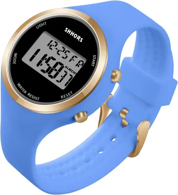 Productafbeelding van Damenhorloges met wekker, stopwatch, LED-verlichting, datum. Sportief, elegant, geschikt voor dagelijks gebruik, digitale horloges