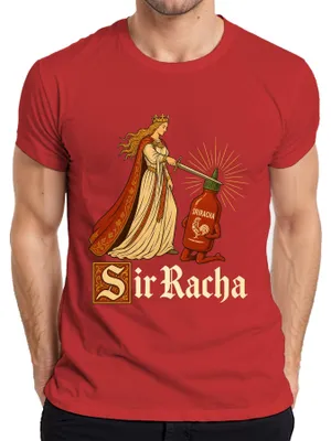 Zdjęcie produktu dla Koszulka męska "Sir Racha Scharfe Sauce Ritter Mittelalter", czerwona, rozmiar M