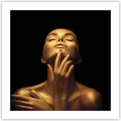 Produktbild von Poster - Poster ohne Rahmen - Gold Frau Stück - 50x50 cm - Wand Bild - Wanddeko - Wandbilder - Kunstposter - Wandposter - Bilder - Kunstdruck - Wanddekoration - Wandbild - P2XAC50x50-4573