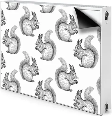 Produktbild von Magnet Heizung Verkleidung Abdeckung Heizung Heizkörperabdeckung 80x60 cm  - Eichhörnchen, Muster