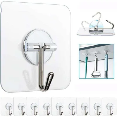 Produktbild von 10 Stück Klebehaken, wiederverwendbare Mehrzweckhaken, Klebehaken