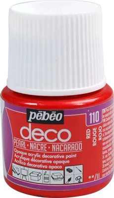 Obrázok produktu pre Perleťová nepriehľadná akrylová farba - červená - 45 ml