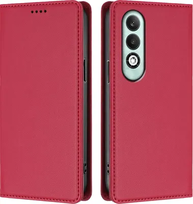 Obrázek produktu pro Kožené pouzdro pro Oppo K12X 5G, magnetické flipové pouzdro zPolyuretankůže se stojánkem Červená