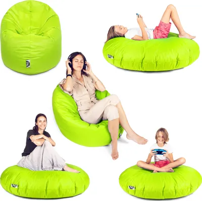 Produktbild von Sit&Joy Sitzsack 2 in 1 Sitzkissen Bodenkissen für Erwachsene & Kinder - Gaming mit Füllung Kissen Sessel BeanBag in 3 Größen und 27 Farben erhältlich mit Reißverschluss (Ø 125cm)