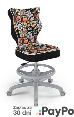 Zdjęcie produktu dla Krzesło Wzrostowe Dla Dzieci I Młodzieży, Ergonomiczne Krzesło Do Biurka, Dla Osób O Wzroście 146-176 Cm, Kolor: Szary, Model: Storia 28, Z Podniesionym Podniesiem Dla Nóg