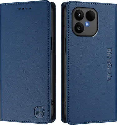 Produktbild von Lederhülle für Fairphone 6 Hülle Flip Brieftasche Kartenfächern Ständer Schutzhülle Blau