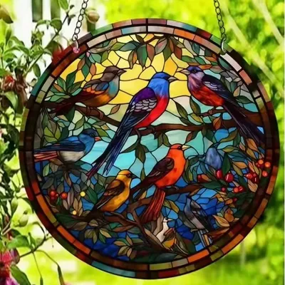 Produktbild von Sonnenfänger Vögel – Buntglas für Ihr Zuhause KP31507