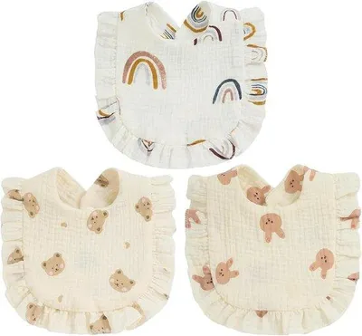 Produktbild von Kinder-Schlucklappen-Set, 3-teilig, Baumwolle, 6-9 Monate