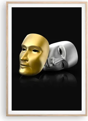 Produktbild von Gerahmtes Poster - Rahmen in heller Eiche - Maske Theater Bühne Schauspieler - 70x100 cm - Wand Bild - Wanddeko - Wandbilder - Wandposter - Bilderrahmen - Bilder - Kunstdruck - P2NPA70x100-2432