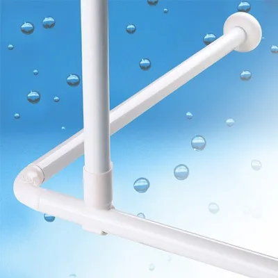 Produktbild von Hliníkový stropný držiak extra dlhý 120 cm! Pre šikmú tyč na sprchový záves biela!