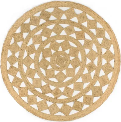 Produktbild von Möbel Teppich Handgefertigt Geflochten Jute 180 cm - Designerteppiche 343614