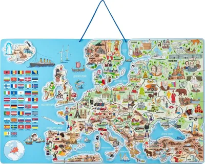 Obrázek produktu pro Magnetická mapa EVROPY, společenská hra 3 v 1, v českém jazyce