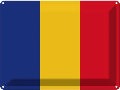 Produktbild von vianmo Blechschild 30x40 cm Rumäniens Romania Flagge Fahne Wappen