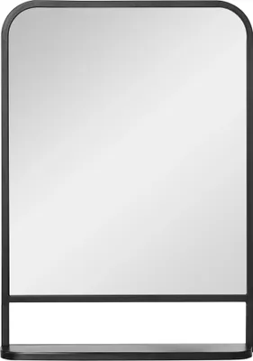Obrázek produktu pro Nástěnné zrcadlo - Dekorativní zrcadlo - 50×70 cm - S policí - Černá police