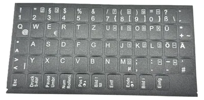 Immagine prodotto di Adesivi per tastiera TEDESCO - nero MATT 58 tasti 1,1 cm x 1,3 cm autoadesivi compatibili per Medion Akoya