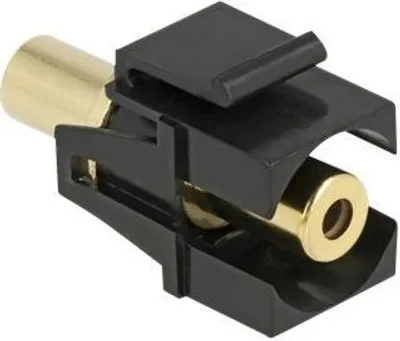 Produktbild von Delock Keystone Modul Klinkenbuchse 3,5 mm 3 Pin zu Klinkenbuchse 3,5 mm 3 Pin vergoldet schwarz