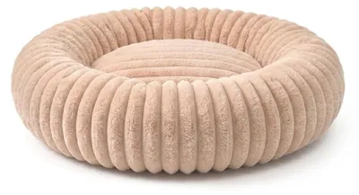 Donut-Hundebett M Ø 50 cm, beige, weich, waschbar, rutschfest