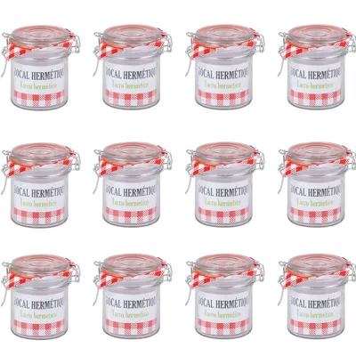 Produktbild von 12 Stück Vorratsgläser mit Bügelverschluss aus Metall, 250 ml