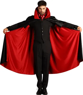 Produktbild von Umhang Dracula de Luxe rot schwarz Vampir Halloween Karneval Fasching