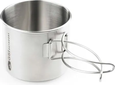 Produktbild von GSI Outdoors Edelstahlbecher mit Klappgriff 591 ml 591 ml, 139 g, silber; 68214