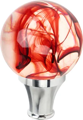 Image de Pommeau de levier de vitesse JDM Style avec 3 adaptateurs Tête de levier de vitesse en forme de boule ronde pour véhicules à transmission manuelle automatique Rouge
