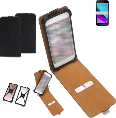 Produktbild von K-S-Trade Handyhülle Schutzhülle kompatibel mit Samsung Galaxy Xcover 4 Case Cover Flip Style Bumper schwarz 1x
