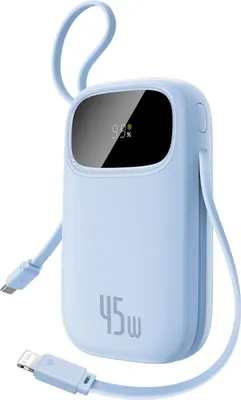Obrázok produktu pre Baseus – Power Bank EnerFill FC31 Qpow 3 powerbanka s USB-C/Lightning káblami 20000 mAh 45W s digitálnym displejom – galaxická modrá