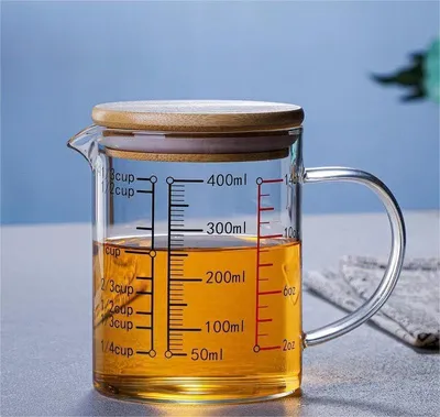 Messbecher aus Borosilikatglas mit Deckel, 400 ml