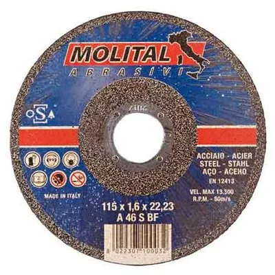 Obrázek produktu pro Řezací kotouč na tenké železo MOLITAL Ø 115 × 1,6 mm