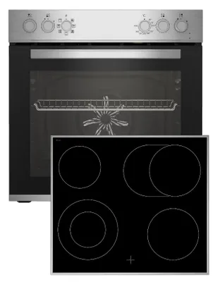 Produktbild von Beko BBUE12020X, Keramik, 4 Zone(n), Glaskeramik, Schwarz, Berührung, 58 cm