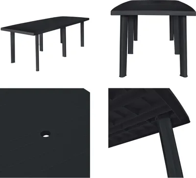 Produktbild von vidaXL Gartentisch Anthrazit 216 x 90 x 72 cm Kunststoff - Gartentisch - Gartentische - Outdoor Tisch - Outdoor Tische