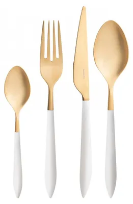 Productafbeelding van ARES GOLD, bestekset, 24 delen, doos van wengéhout, Casa Bugatti