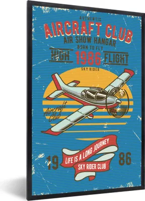Produktbild von MuchoWow® MuchoWow® Gerahmtes Poster Mancave - Flugzeug - Vintage - Zitate 20x30 cm - Poster mit zchwarzem Bilderrahmen - Drucken - Bilder Poster im Rahmen
