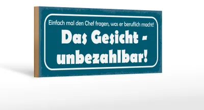 Produktbild von Holzschild Spruch 27x10cm Chef fragen was beruflich macht