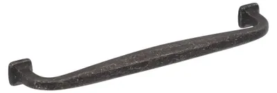 Immagine prodotto di Maniglia per mobili in zamak, distanza tra i fori di 160 mm, finitura in ferro nero effetto vintage